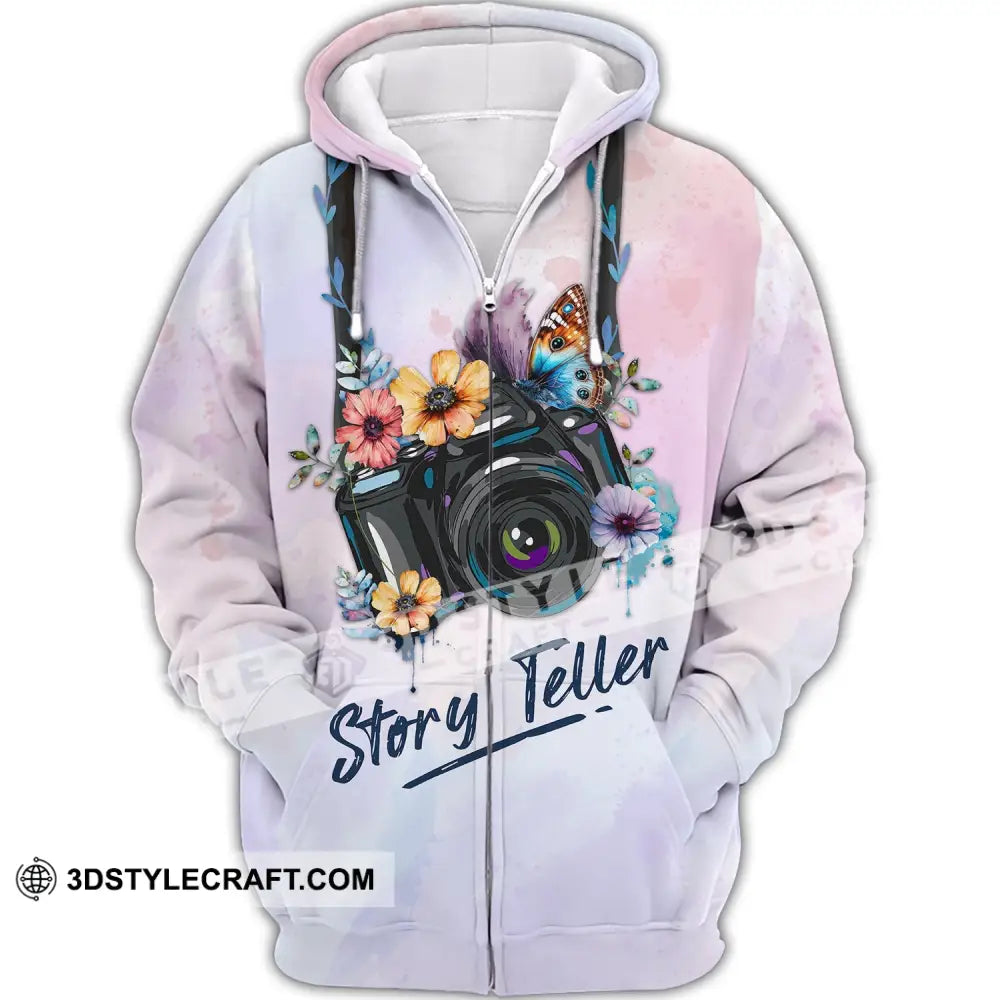 Unisex Shirt Photographer Story Teller T-Shirt For Photographers Zipper Hoodie / S T-Shirt