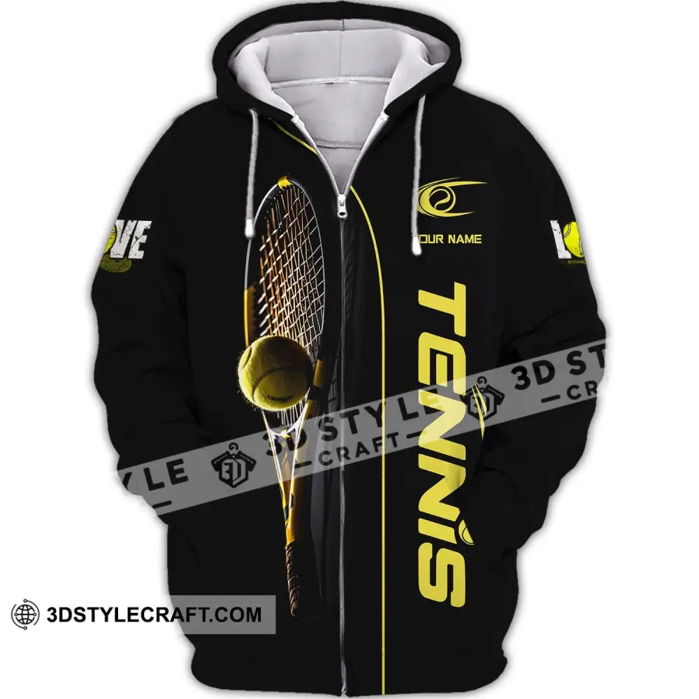 Unisex Shirt Tennis Love T-Shirt Lover Gift Player Apparel Zipper Hoodie / S