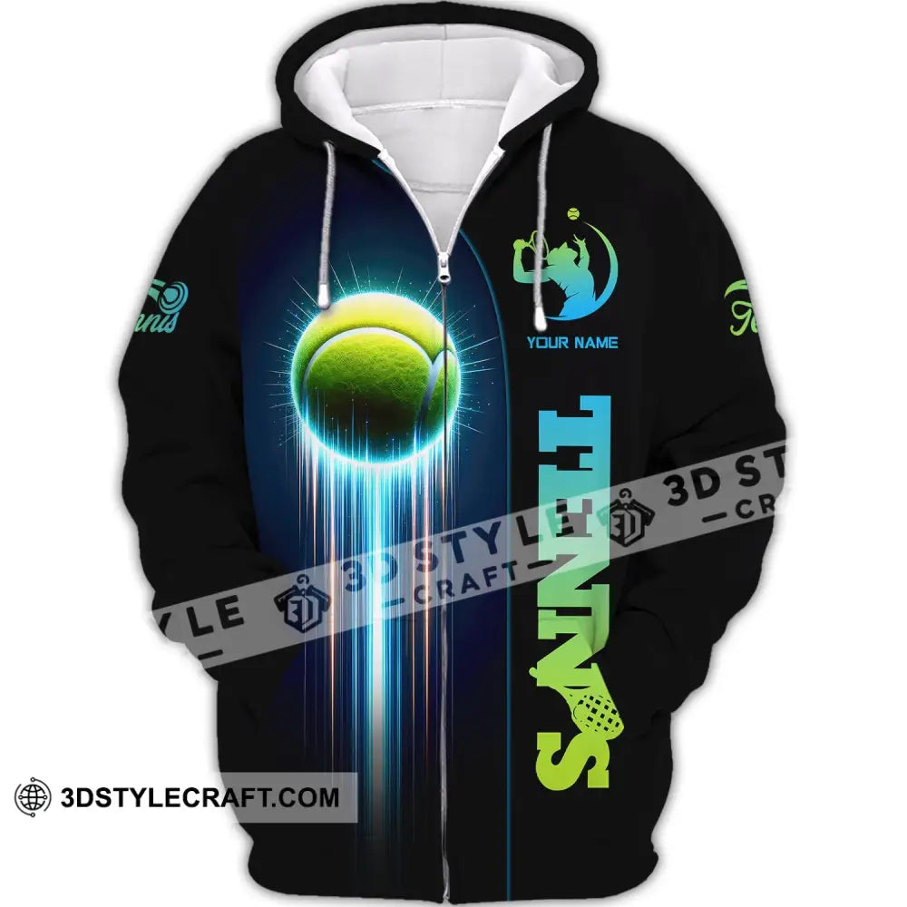 Unisex Shirt Tennis Lover T-Shirt Gift Player Apparel Zipper Hoodie / S