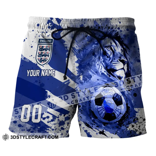 Unisex Short Pants - Custom Name And Number Short Pants, England National Team Lion Ball style option 3