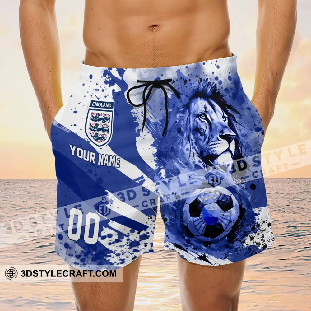 Unisex Short Pants - Custom Name And Number England National Team Lion Ball