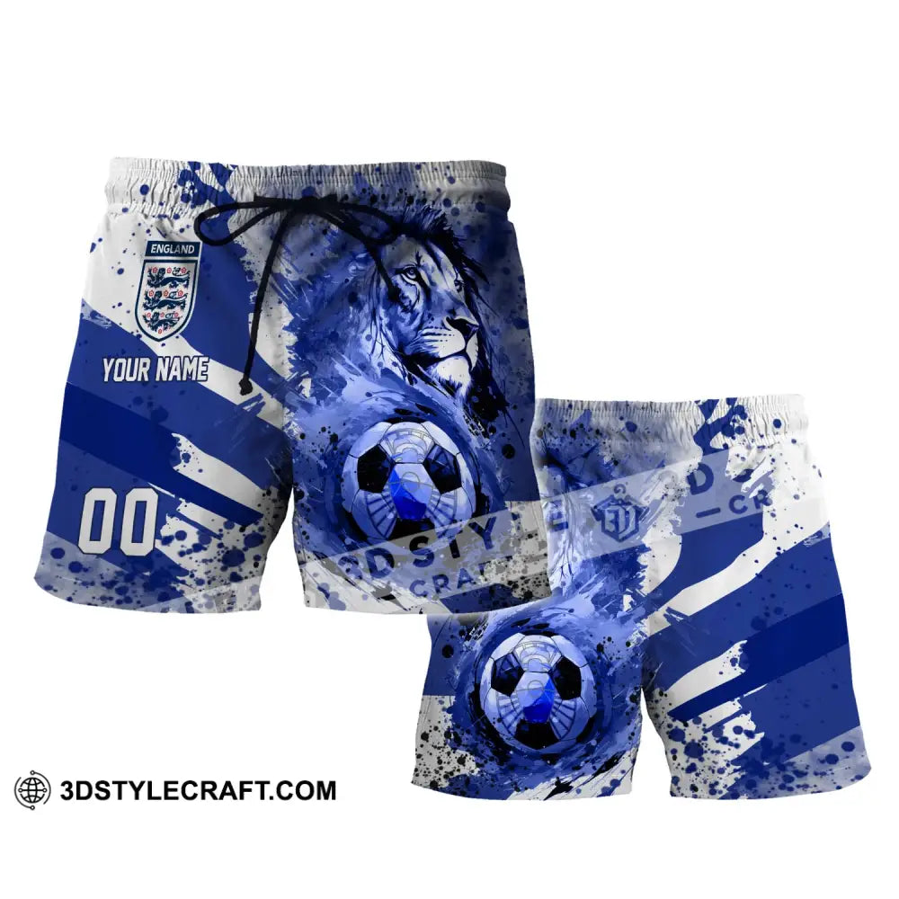 Unisex Short Pants - Custom Name And Number England National Team Lion Ball