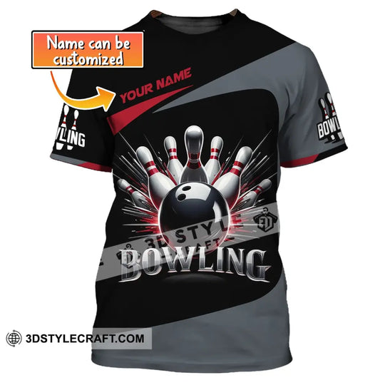 Unisex T-Shirt, Custom Name Bowling T-Shirt, Bowling Love Shirt, Shirt For Bowling Lovers style option 1