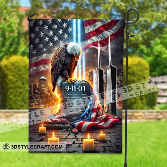United States Flag, Fireman 911 Memorial - American Memorial Flag style option 4