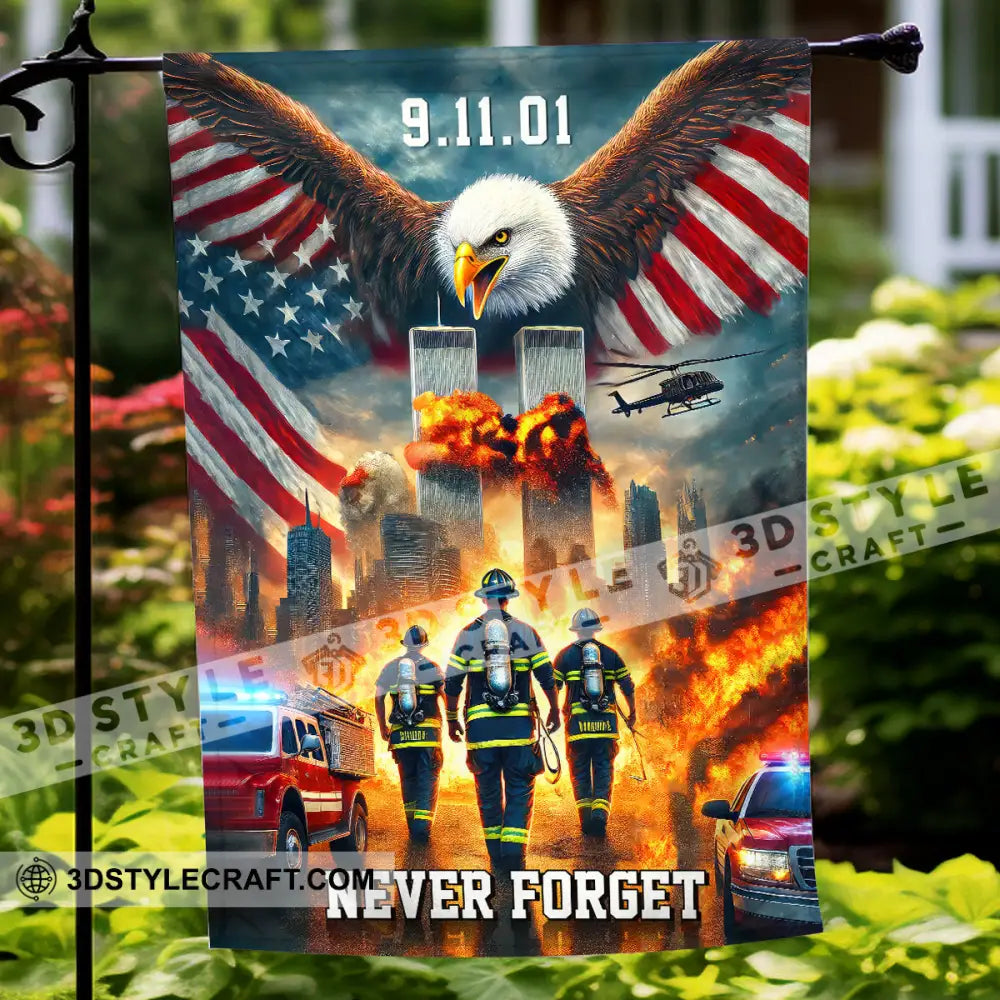 United States Flag Fireman 911 Memorial - Never Forget American 12×18 Inch / 30X45 Cm Packing: