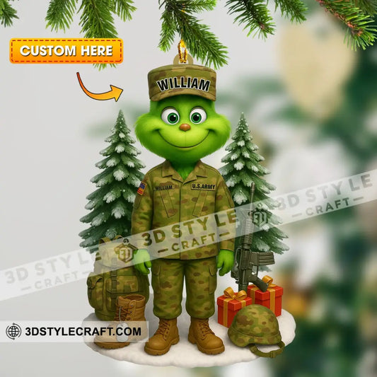 US Army Home Decor Christmas Ornament Personalized Ornament 3.54’’ / 1 Ornament Ornament