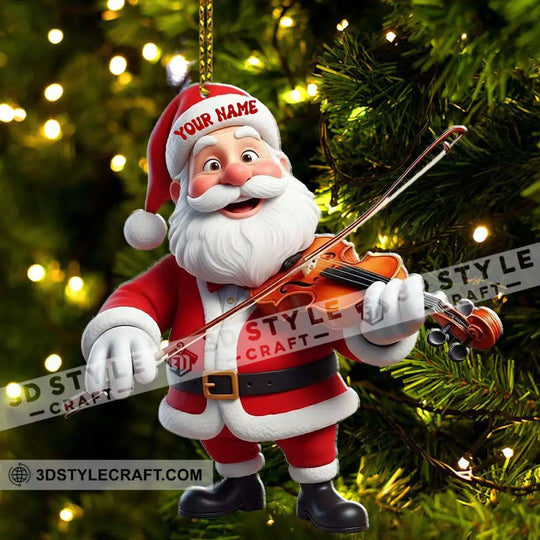 Violin Santa Christmas Home Decor, Christmas Ornament, Personalized Ornament style option 3