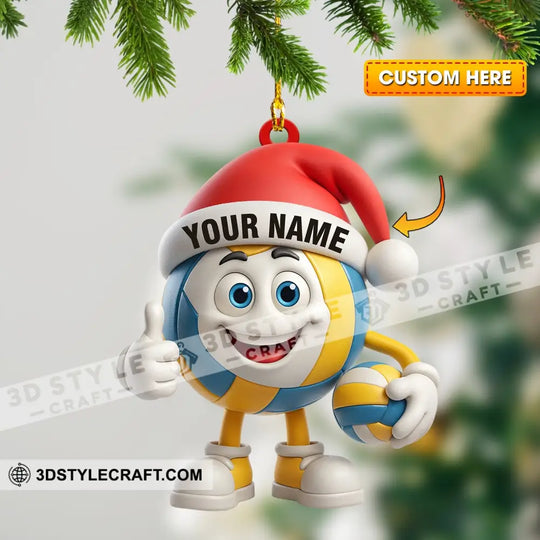 Volleyball Christmas Home Decor, Christmas Ornament, Personalized Ornament style option 1