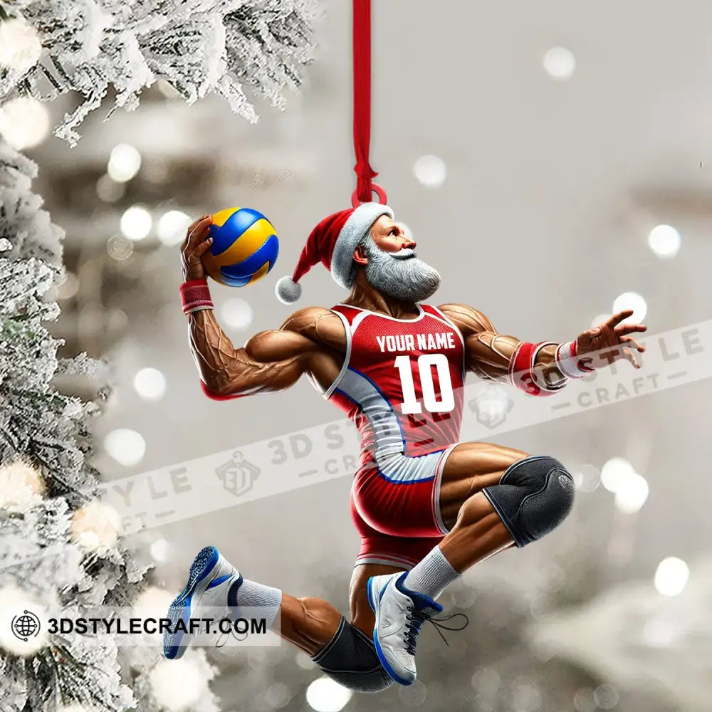Volleyball Santa Home Decor Christmas Ornament Personalized