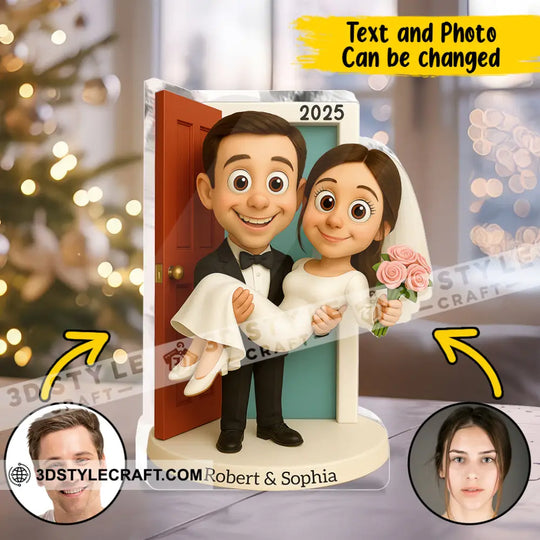 Wedding Home Decor, Christmas Ornament, Personalized Ornament style option 1