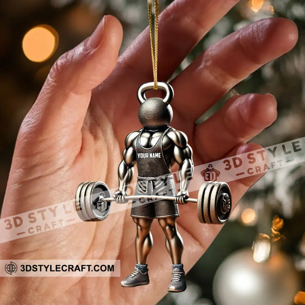 Weightlifter Lover Christmas Ornament Personalized