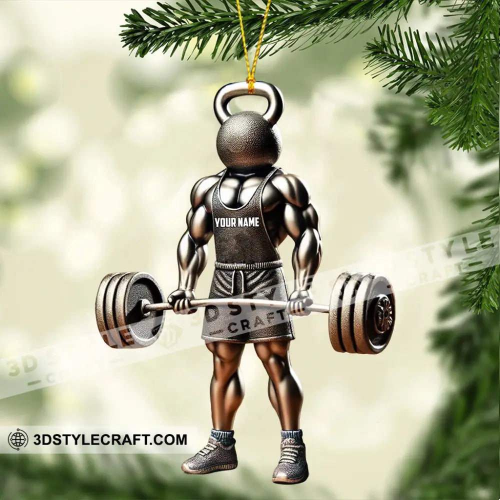 Weightlifter Lover Christmas Ornament Personalized