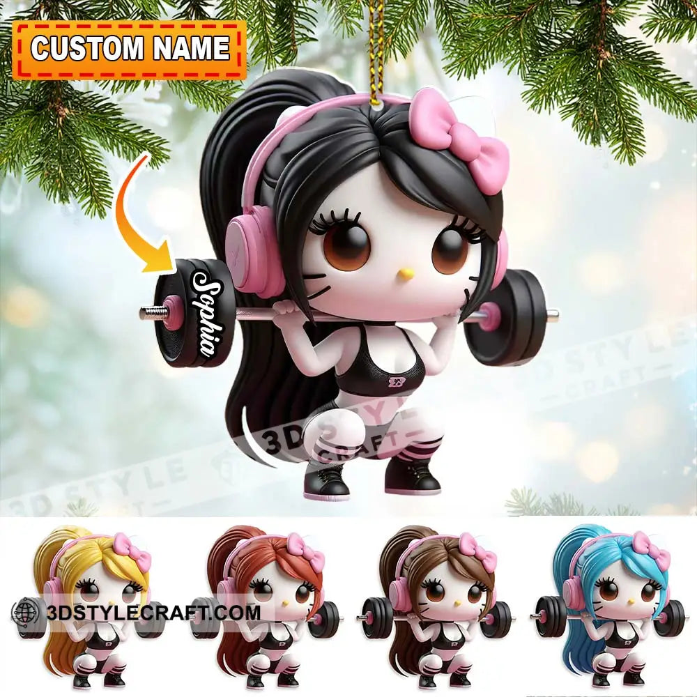 Weightlifting Girl Home Decor Christmas Ornament Personalized Ornament 3.54’’ / 1 Ornament Ornament