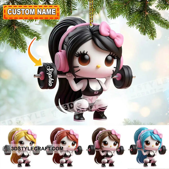 Weightlifting Girl Home Decor, Christmas Ornament, Personalized Ornament style option 1