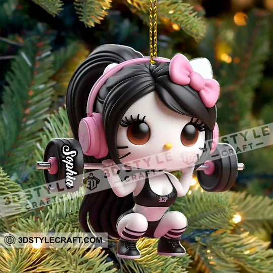 Weightlifting Girl Home Decor, Christmas Ornament, Personalized Ornament style option 4
