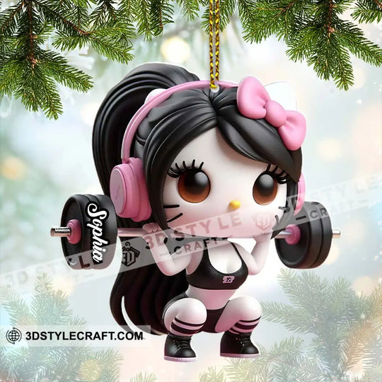 Weightlifting Girl Home Decor, Christmas Ornament, Personalized Ornament style option 2