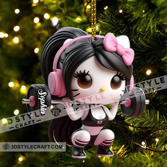 Weightlifting Girl Home Decor, Christmas Ornament, Personalized Ornament style option 3