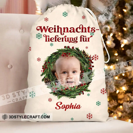 Weihnachts Lieferung Fur Custom Photo And Text Personalized String Bag Christmas Gift 13X15 In -