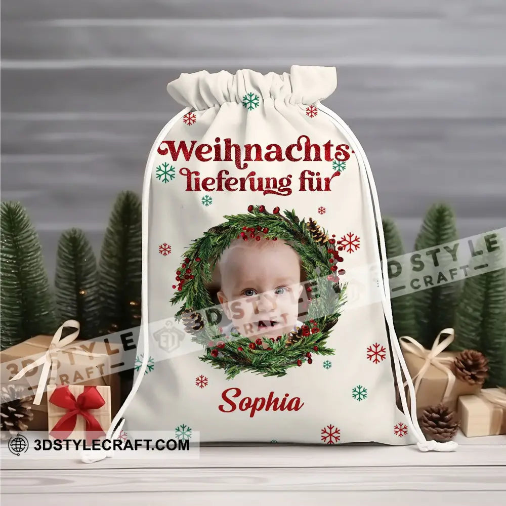 Weihnachts Lieferung Fur Custom Photo And Text Personalized String Bag Christmas Gift