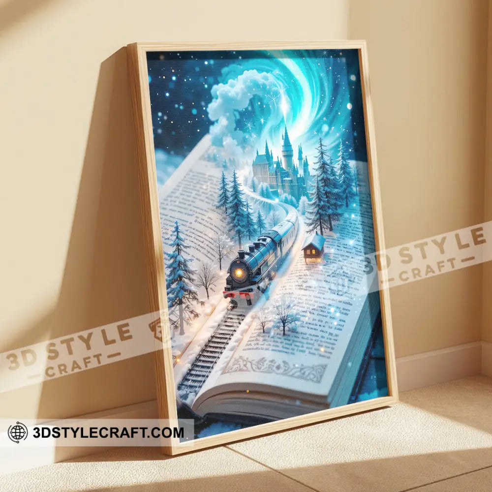 Winter Hogwarts Express Home Decor Gift Canvas Poster
