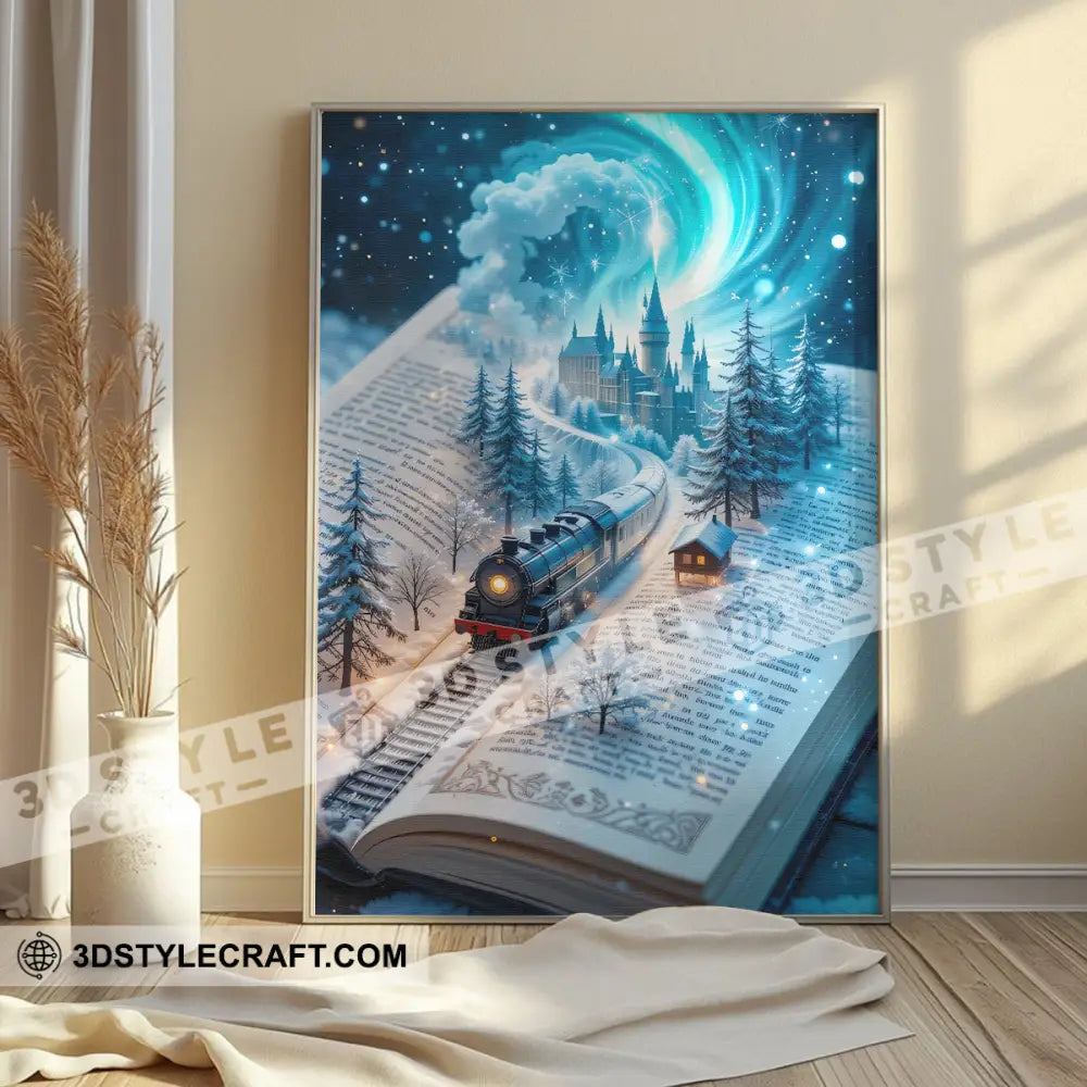 Winter Hogwarts Express Home Decor Gift Canvas Poster