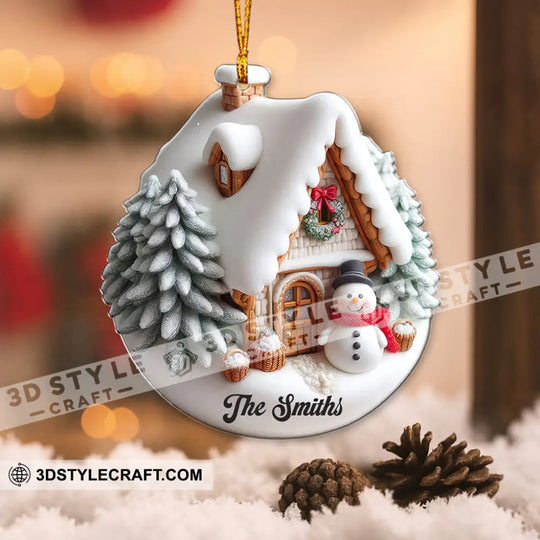 Winter House Home Decor, Christmas Ornament, Personalized Ornament style option 4