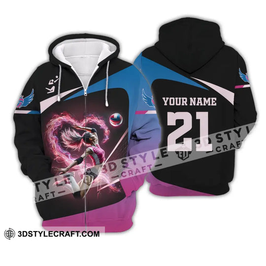 Woman Shirt, Custom Name and Number Volleyball Shirt, Volleyball  Love T-Shirt style option 3