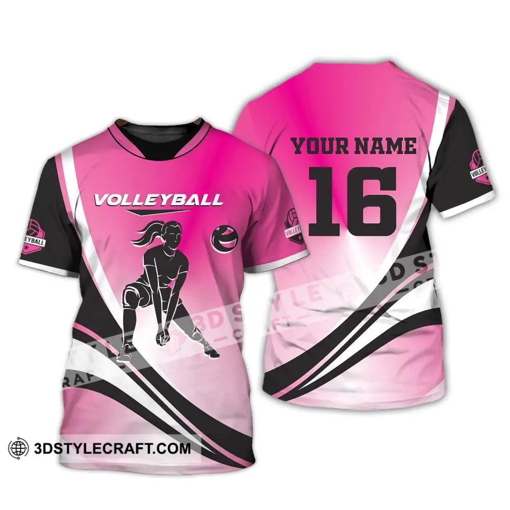 Woman Shirt Custom Name And Number Volleyball T-Shirt For Club Gift Players / S