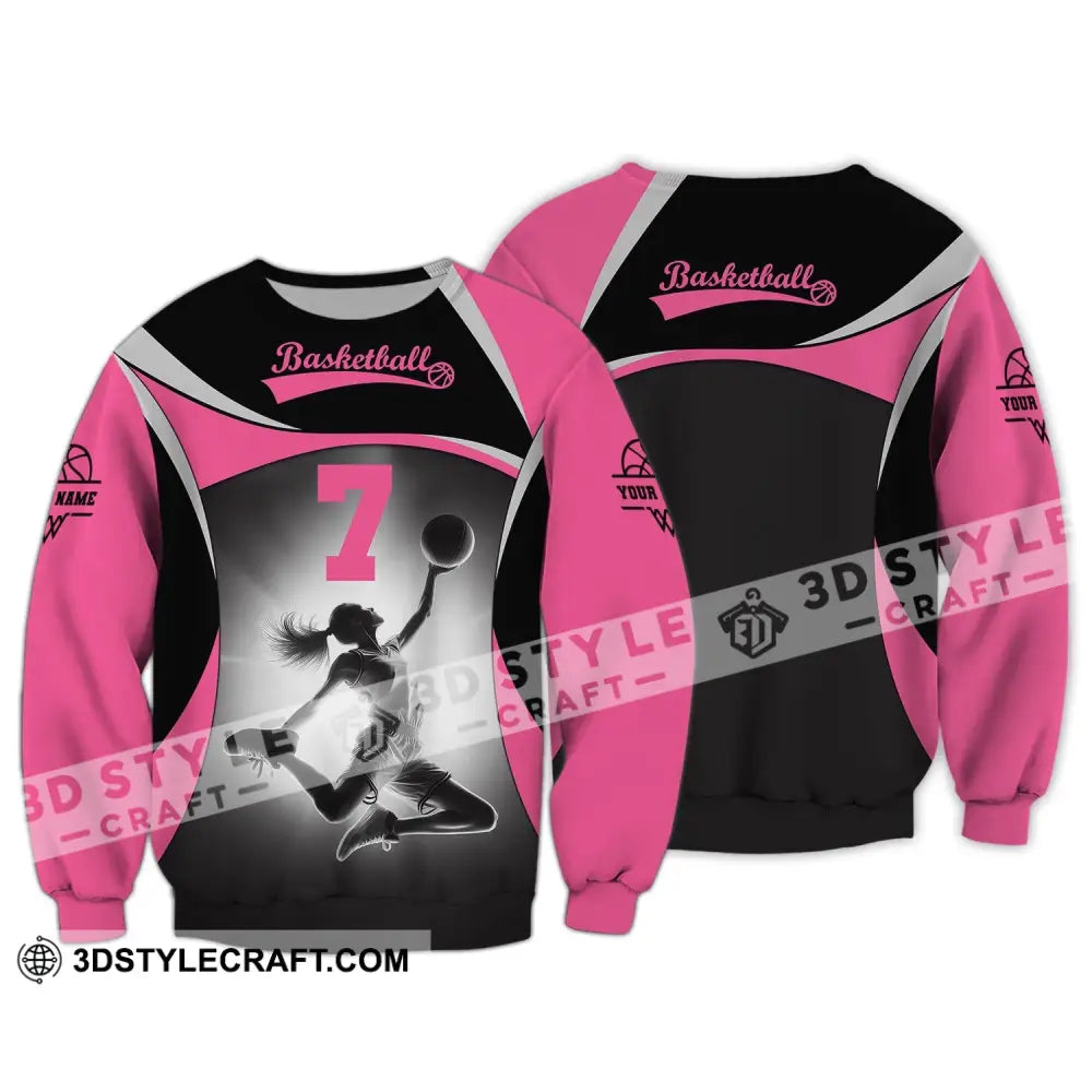 Woman Shirt Custom Name And Number Volleyball T-Shirt For Team Gift Players Long Sleeve / S