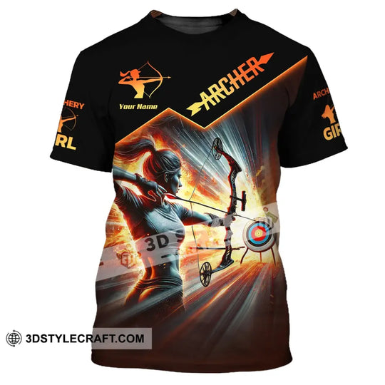 Woman Shirt, Custom Name Archer Shirt, Archery Girl, Shirt for Archery Lovers style option 2