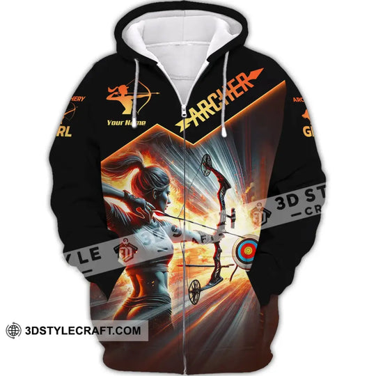 Woman Shirt, Custom Name Archer Shirt, Archery Girl, Shirt for Archery Lovers style option 3
