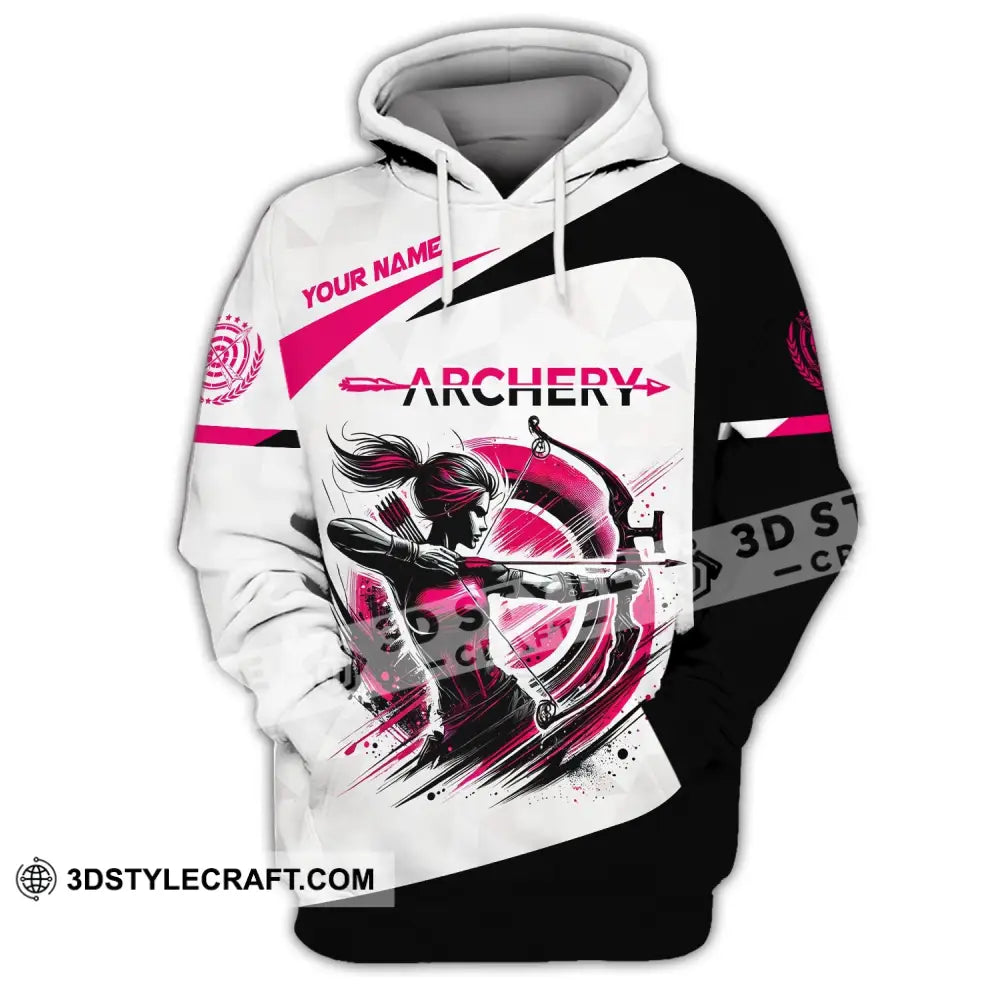 Woman Shirt Custom Name Archer Archery Team Uniform Gift Hoodie / S T-Shirt