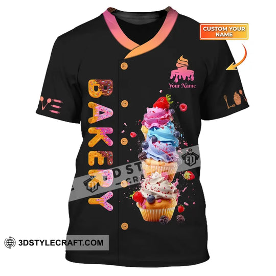 Woman Shirt, Custom Name Baker Shirt, Bakery Love Shirt, Baking Lovers Gift style option 1