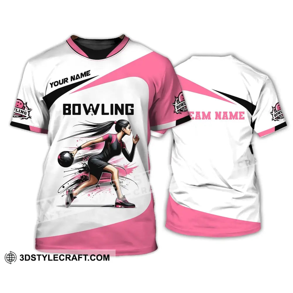 Woman Shirt Custom Name Bowling Zip Polo For Player T-Shirt T-Shirt / S