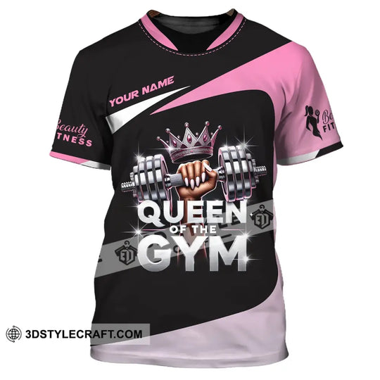 Woman Shirt, Custom Name Gym Shirt, Queen Of The Gym T-Shirt style option 2