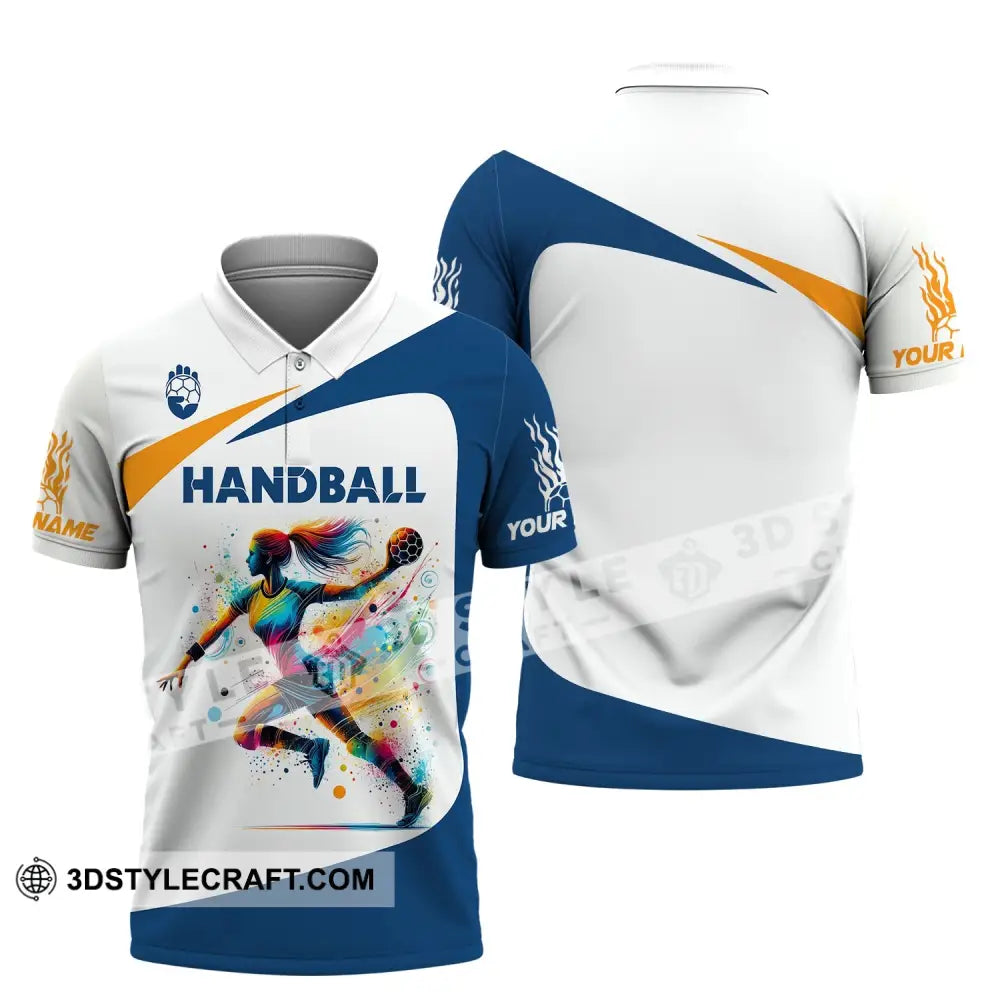 Woman Shirt Custom Name Handball Player Hoodie Polo Long Sleeve Gift For / S T-Shirt