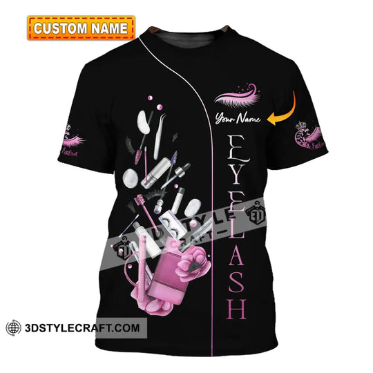 Woman Shirt, Custom Name Makeup Artist Shirt, Eyelash Makeup T-Shirt style option 1