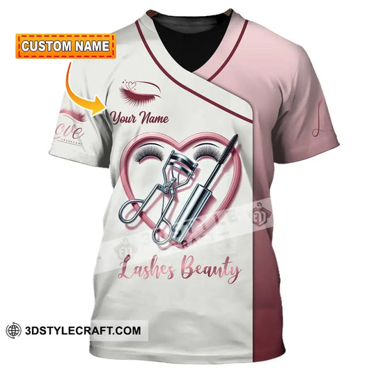 Woman Shirt, Custom Name Makeup Artist Shirt, Lashes Beauty, Eyelash Makeup T-Shirt style option 1