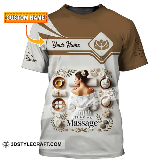 Woman Shirt Custom Name Massage Therapist T-Shirt For Therapists Uniform T-Shirt