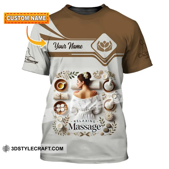 Woman Shirt, Custom Name Massage Therapist Shirt, T-Shirt for Massage Therapists, Massage Therapists Uniform style option 1