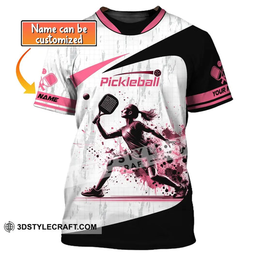 Woman Shirt Custom Name Pickleball T-Shirt For Club Gift Players