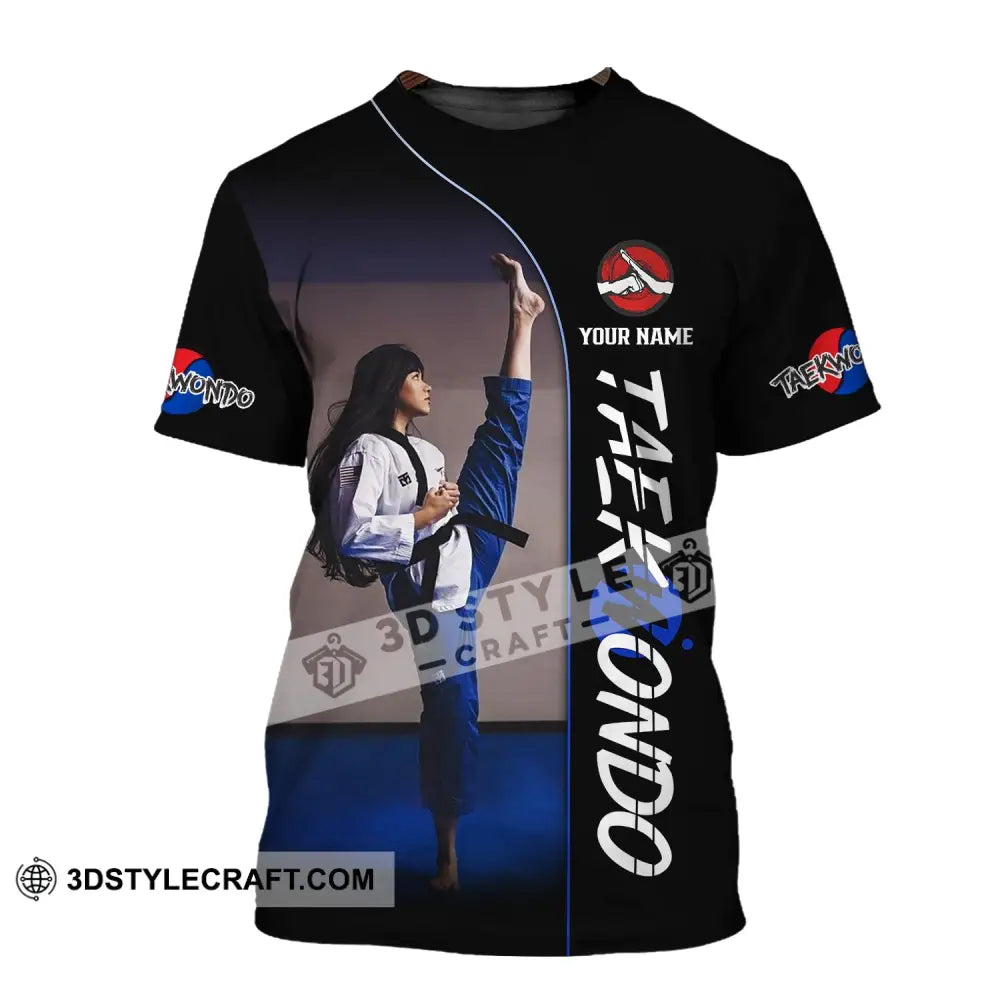 Woman Shirt Custom Name Taekwondo Hoodie Polo Long Sleeve Gift For Lovers T-Shirt / S T-Shirt