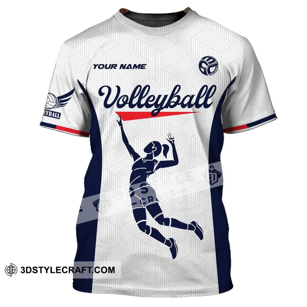 Woman Shirt Custom Name Volleyball Hoodie Gift For Player T-Shirt / S