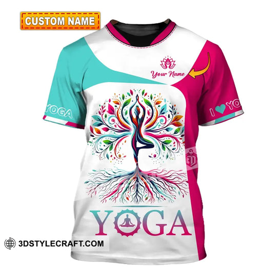 Woman Shirt, Custom Name Yoga Shirt, Yoga T-Shirt Hoodie Long Sleeve Shirt, Gift for Yoga Lover style option 1