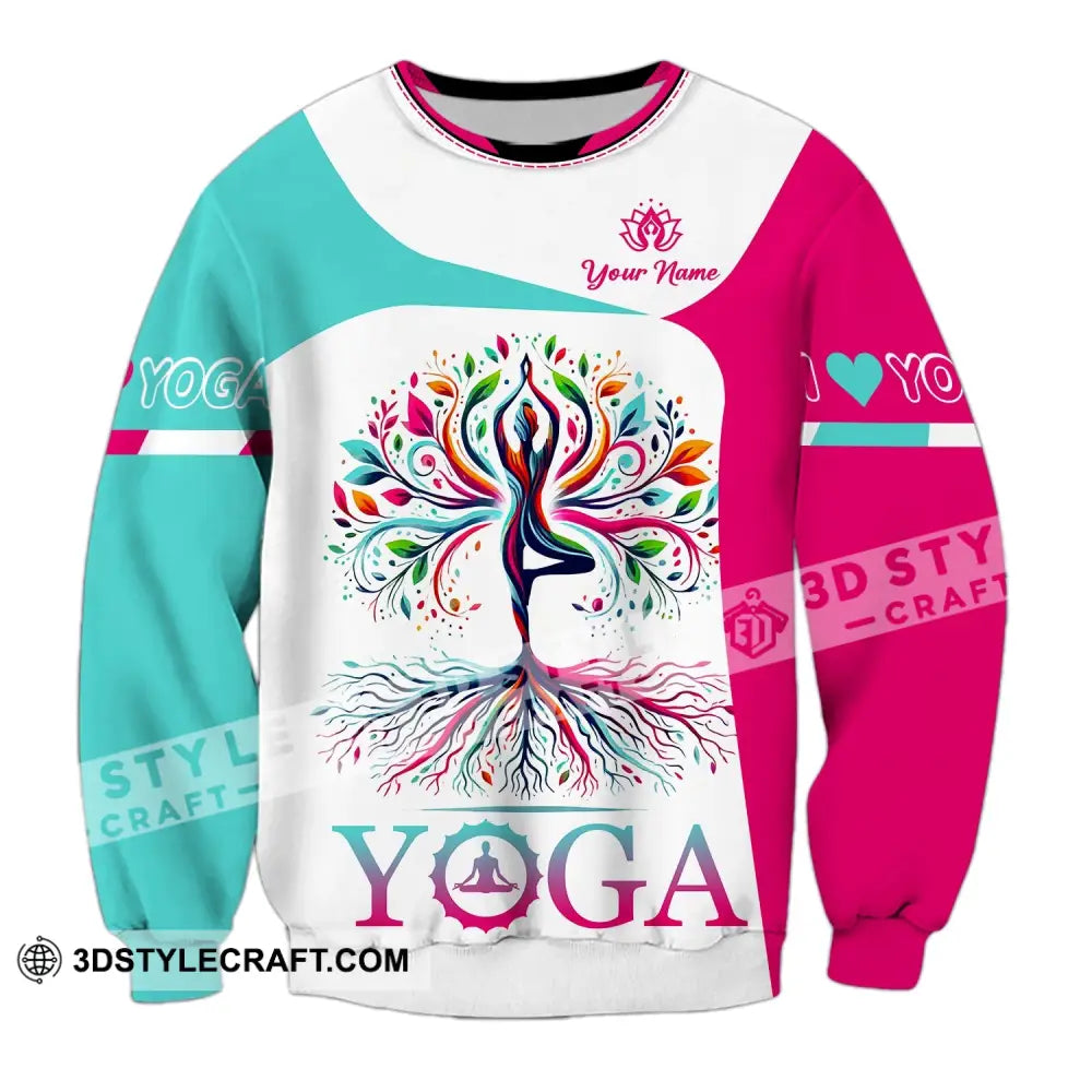 Woman Shirt Custom Name Yoga T-Shirt Hoodie Long Sleeve Gift For Lover / S T-Shirt