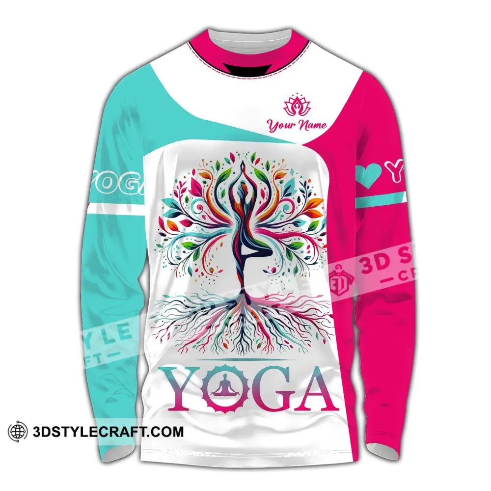 Woman Shirt Custom Name Yoga T-Shirt Hoodie Long Sleeve Gift For Lover / S T-Shirt