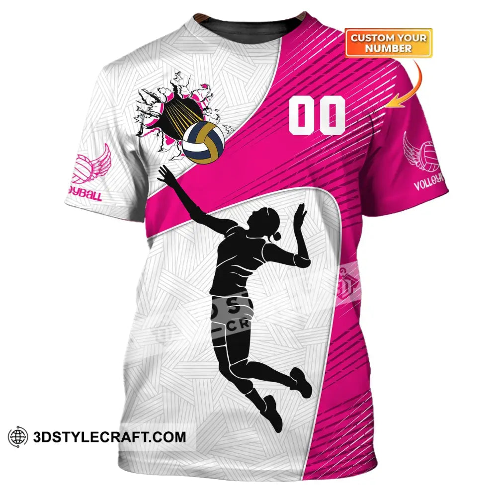 Woman Shirt Custom Number Volleyball T-Shirt For Team Gift Players