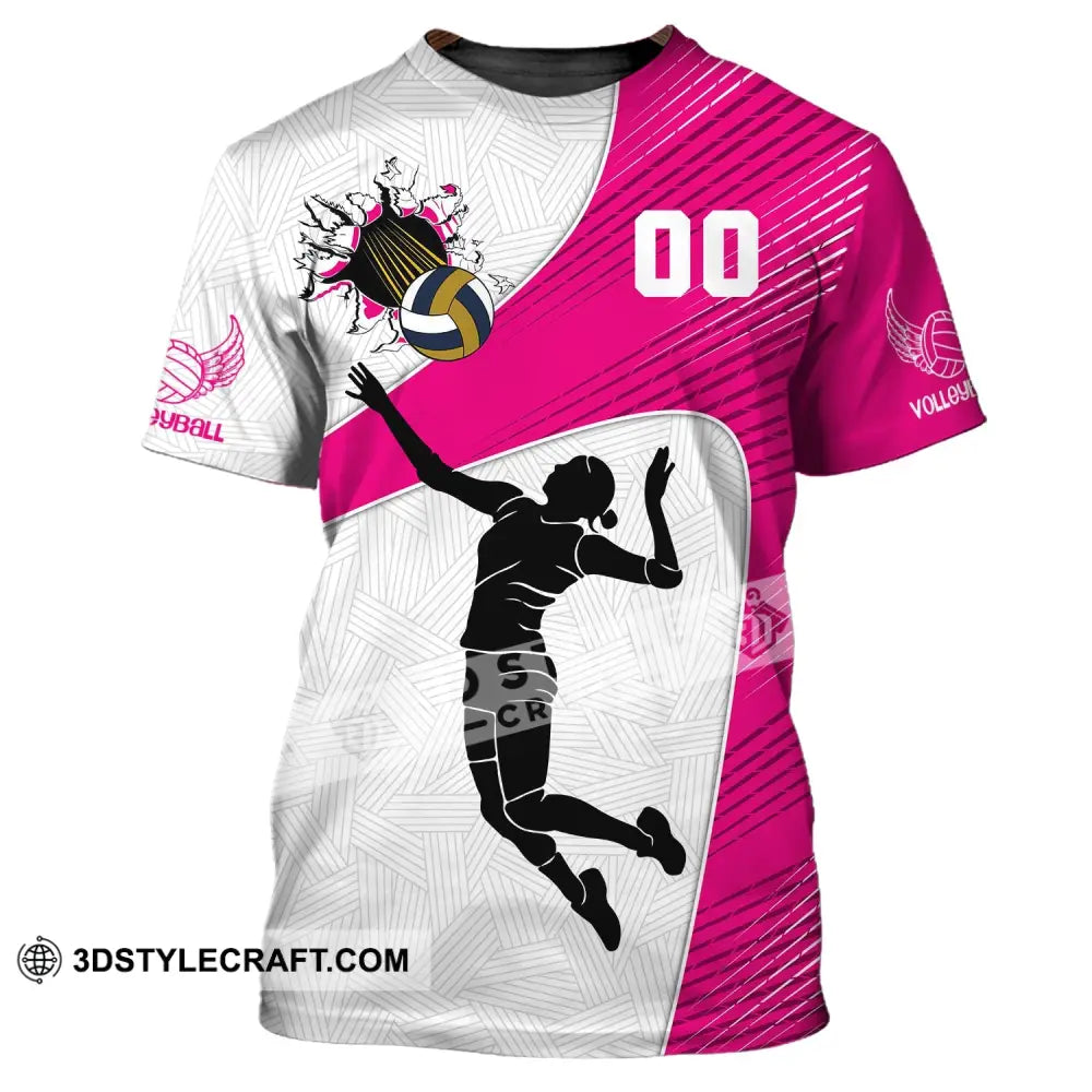 Woman Shirt Custom Number Volleyball T-Shirt For Team Gift Players / S