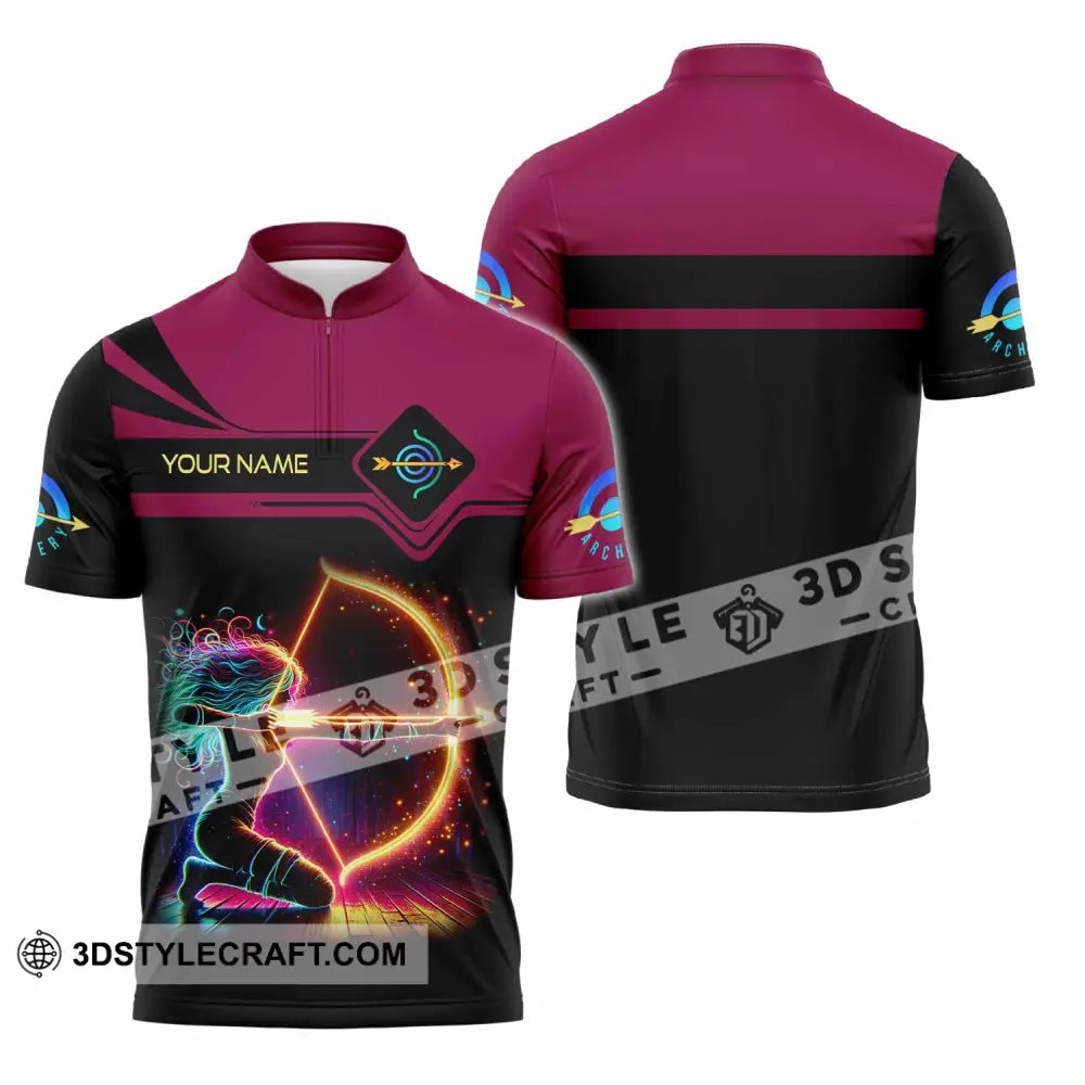 Women Shirt Custom Archery Shirt Zipper Polo Shirt / S T shirt