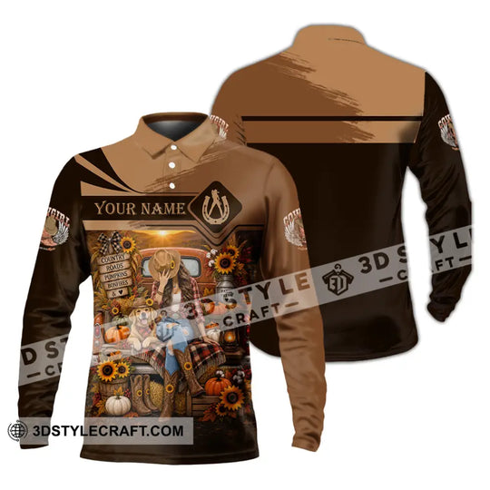 Women Shirt - Custom Autumn Cowgirl Shirt style option 4